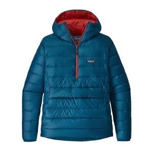 Patagonia Big Sur blue down jacket quarter zip with hood men’s XL like new